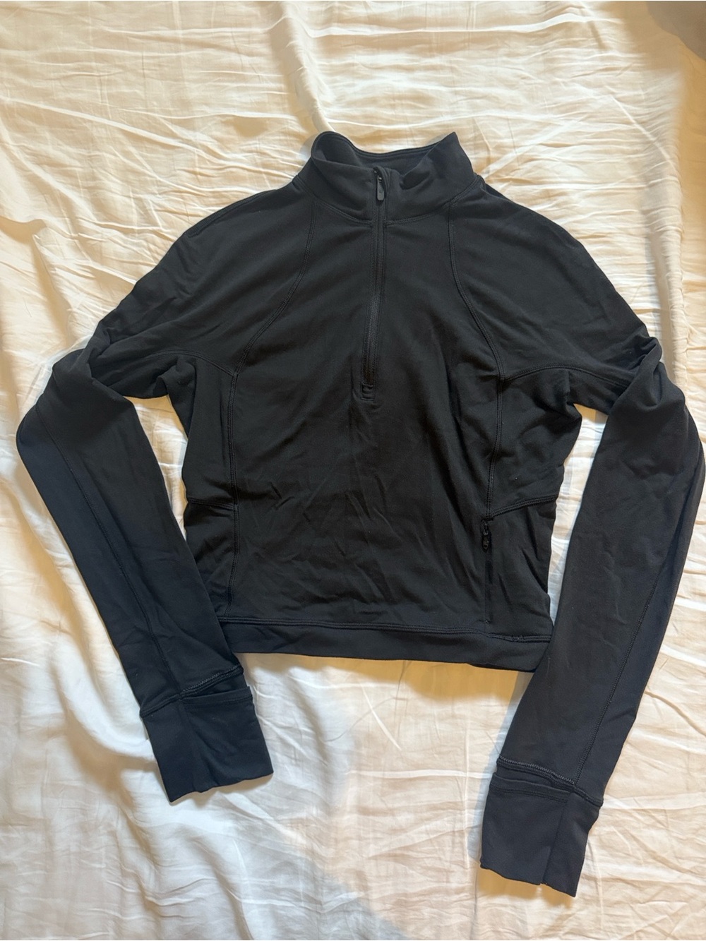 lululemon athletica Black Half-Zip Long Sleeve Top